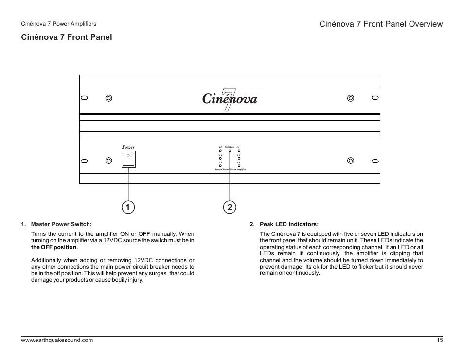 Cinénova | EarthQuake Cinenova 7 User Manual | Page 15 / 20