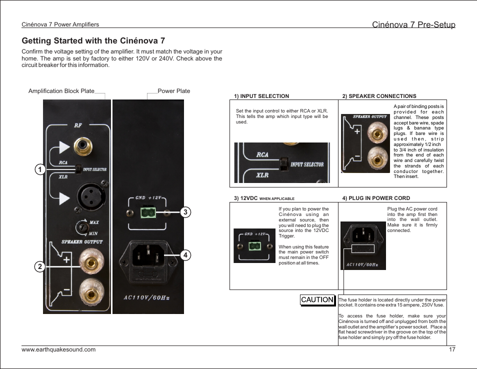 Cinénova 7 pre-setup, Getting started with the cinénova 7 | EarthQuake Cinenova 7 User Manual | Page 17 / 20