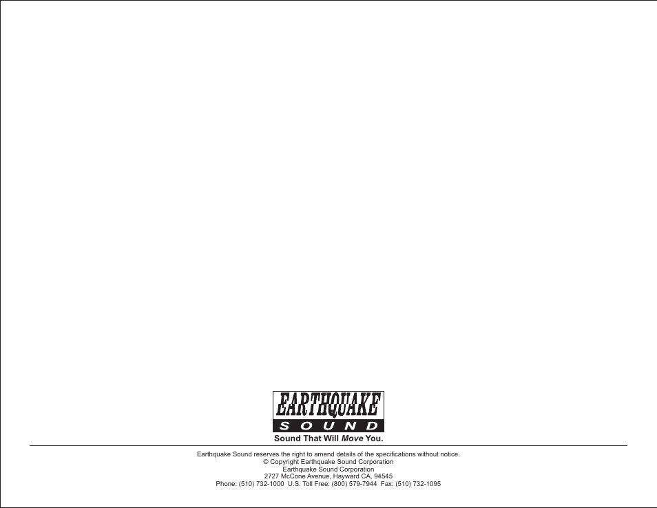 EarthQuake Cinenova 7 User Manual | Page 20 / 20