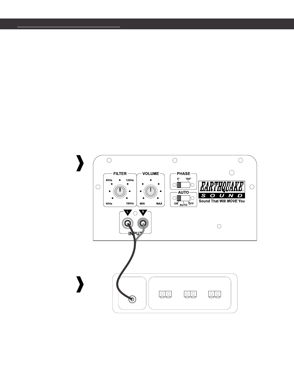 Connecting your subwoofer | EarthQuake FF-6.5 User Manual | Page 7 / 8