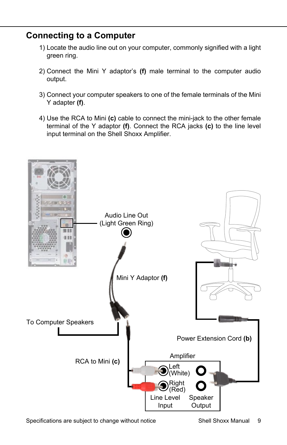 Connecting to a computer | EarthQuake Shell ShoXX Gamer set User Manual | Page 9 / 16