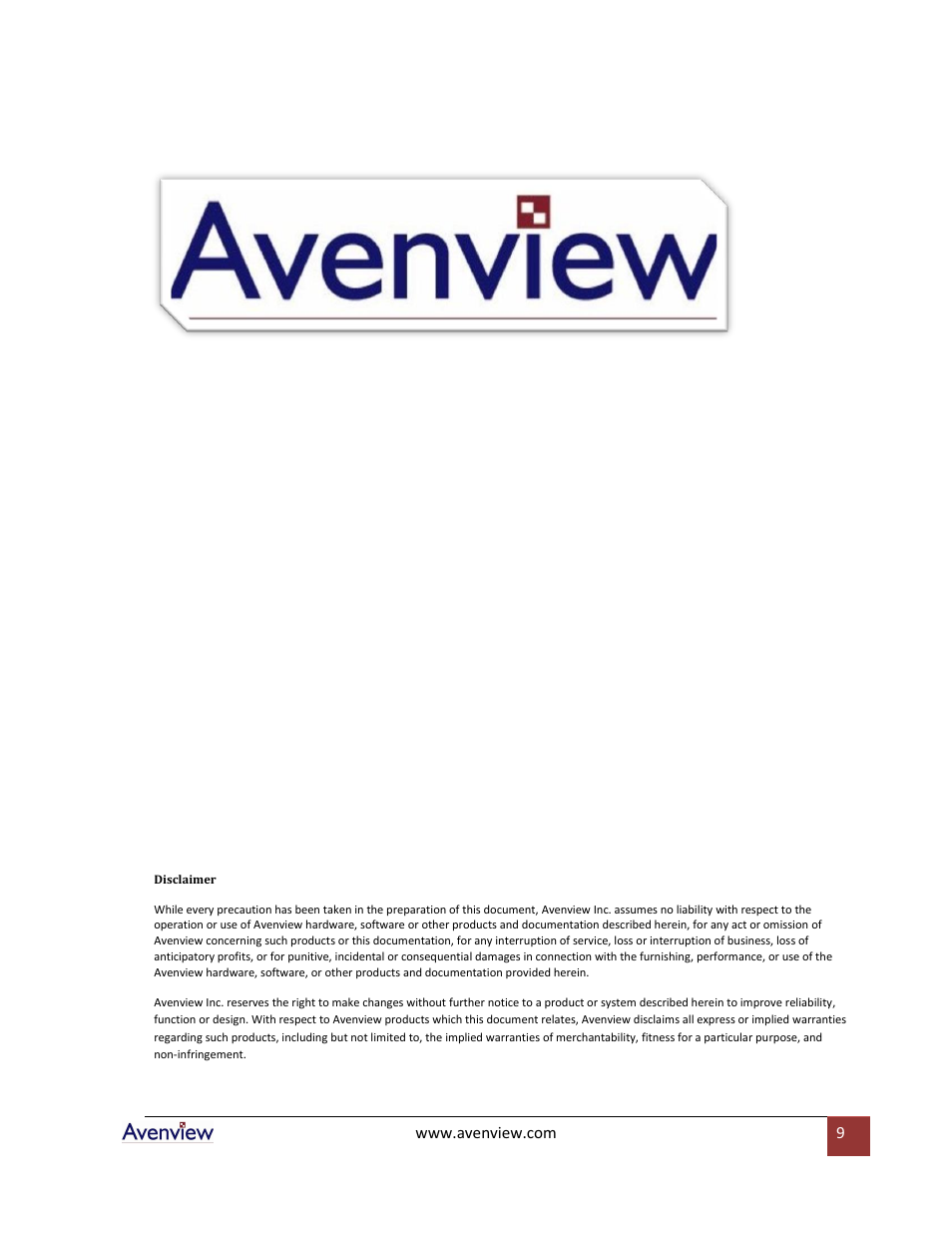 Avenview C-HDSDI-HDMI User Manual | Page 9 / 9