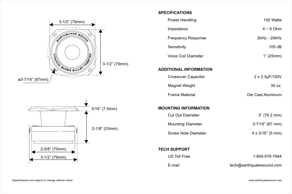 EarthQuake BT-44S User Manual | Page 2 / 2