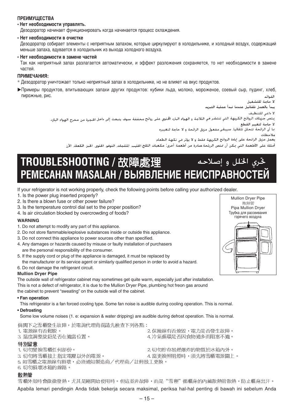 Зхьзгцзац зцаликдззйлнцв, Troubleshooting / pemecahan masalah | Panasonic NR-D700 User Manual | Page 15 / 16