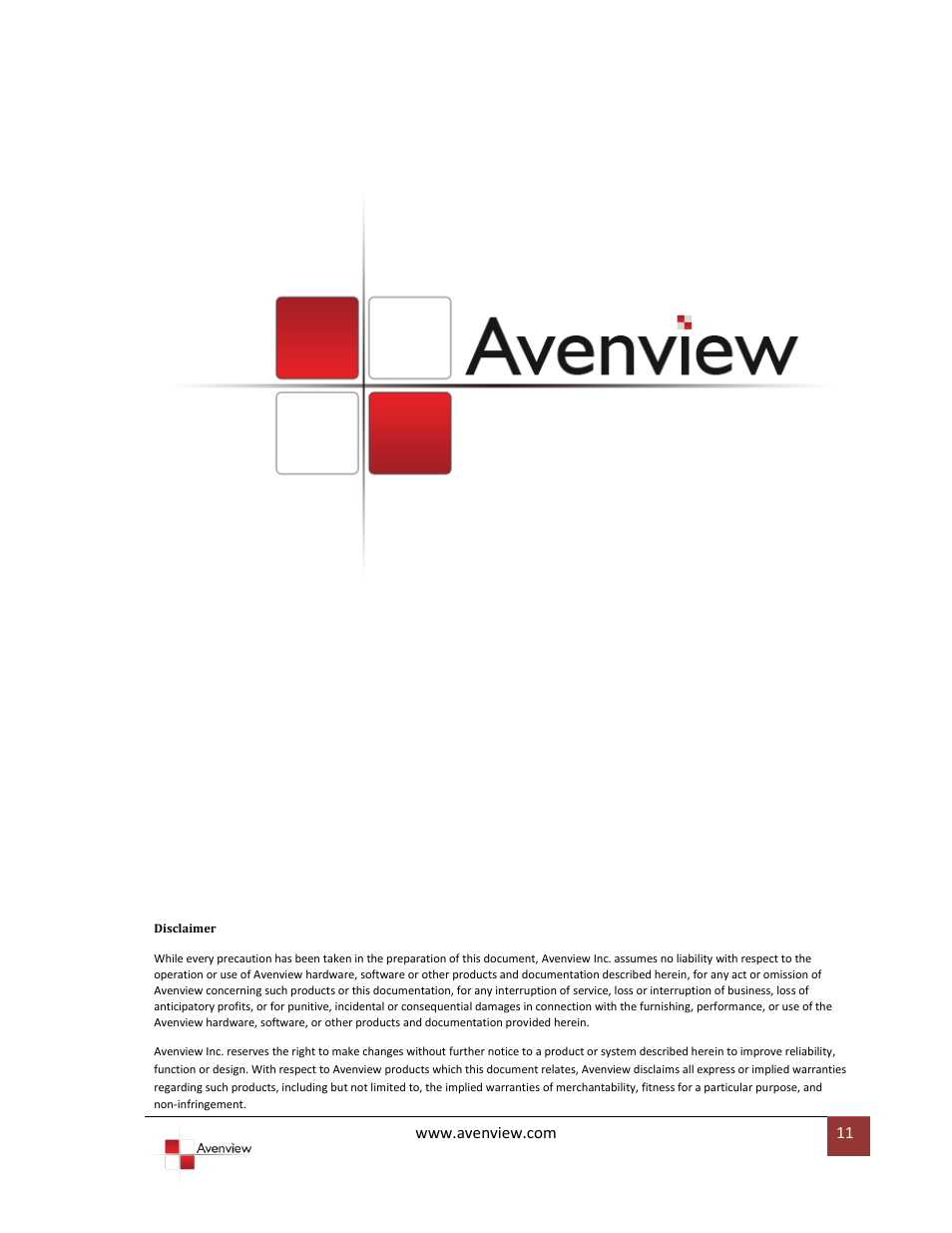 Avenview FO-DP-XX-MM User Manual | Page 11 / 11