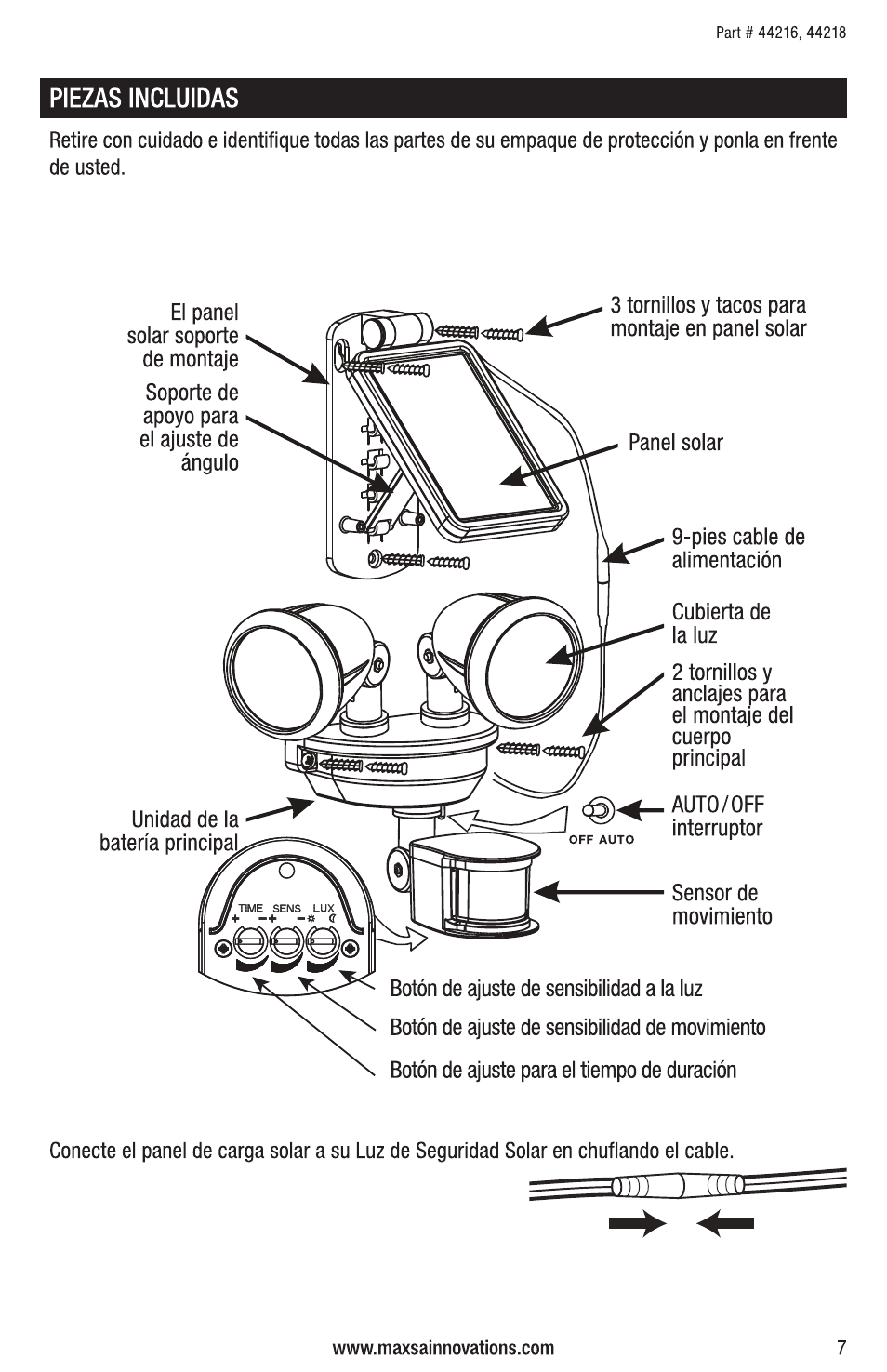 Maxsa Innovations Solar Powered Dual-Head Security Light User Manual | Page 7 / 16