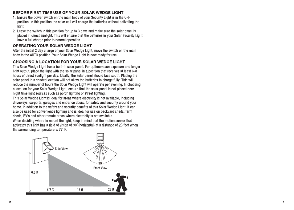 Maxsa Innovations Solar-Powered Motion-Activated Wedge Light User Manual | Page 2 / 4