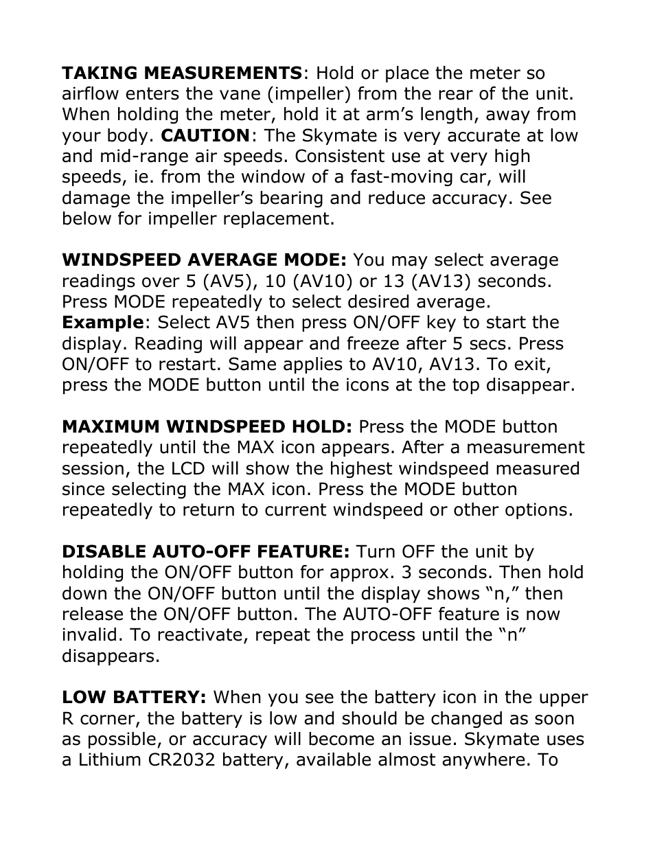 WeatherHawk SM-18 Skymate Wind Meter w/Temp & Wind Chill User Manual | Page 3 / 16