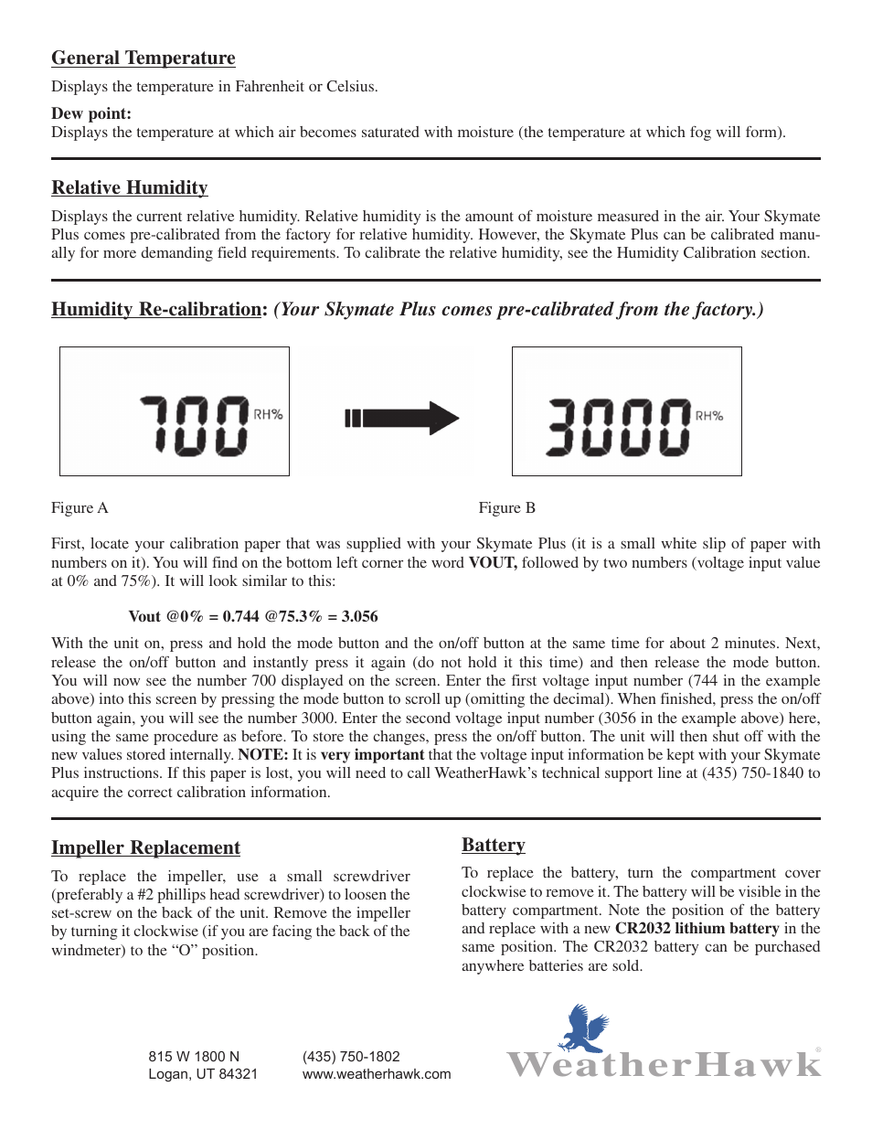 Weatherhawk | WeatherHawk SM-19 Skymate Plus w/Humidity, Dew Point, & Temp User Manual | Page 2 / 2