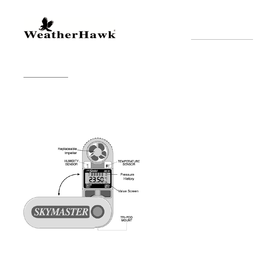 Skymaster manual english revised, Getting started | WeatherHawk SM-28 Skymaster Wind/Weather Meter User Manual | Page 2 / 32