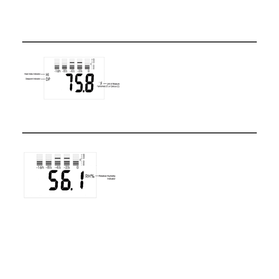 Relative luftfeuchtigkeit, Luftdruck | WeatherHawk SM-28 Skymaster Wind/Weather Meter User Manual | Page 22 / 32