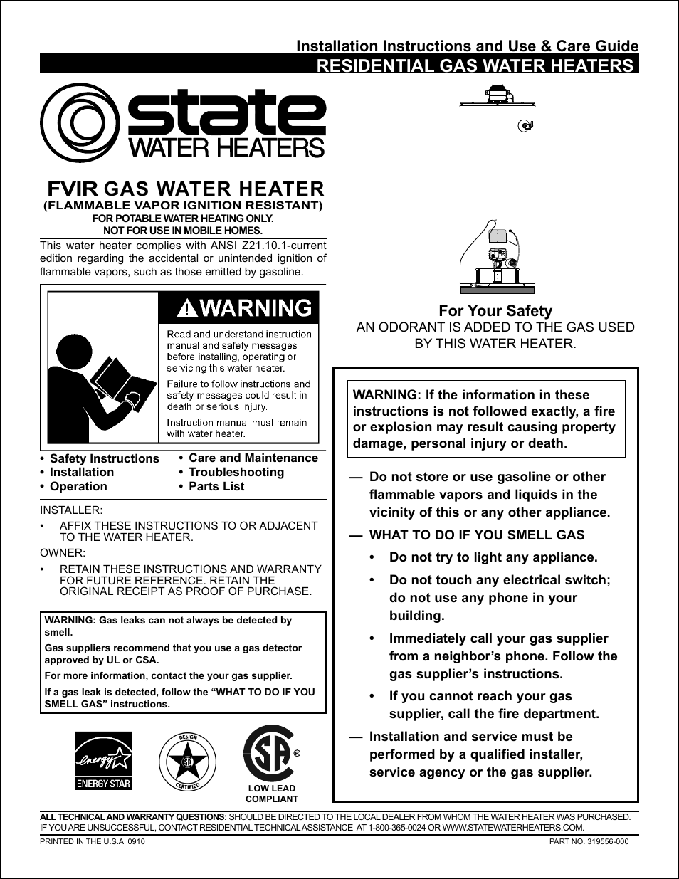 State GS6 40 YBFS User Manual | 40 pages