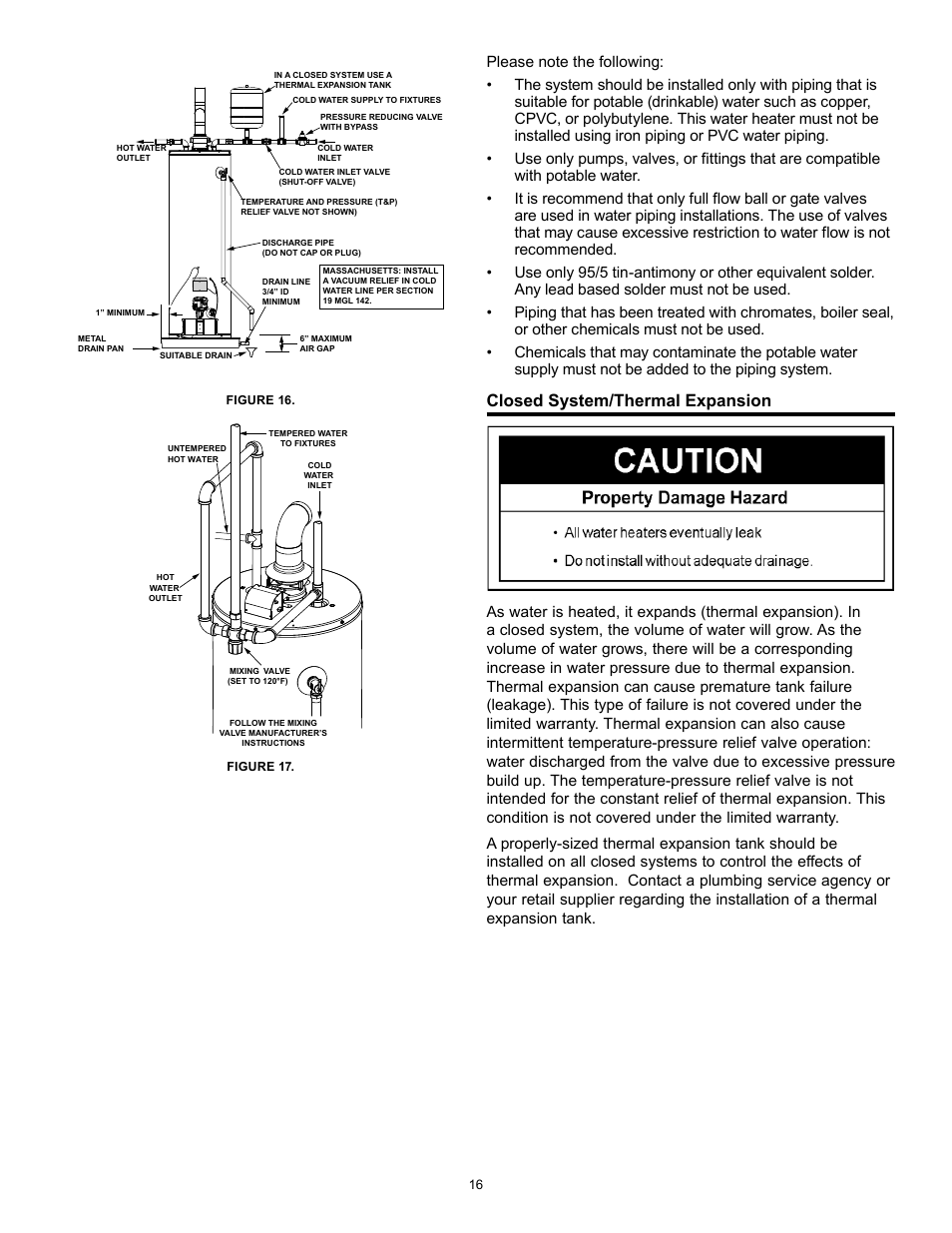 Closed system/thermal expansion | State GS6 40 YBFS User Manual | Page 16 / 40