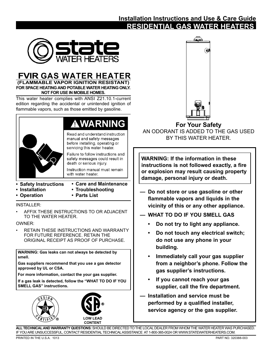 State Series 301 User Manual | 40 pages