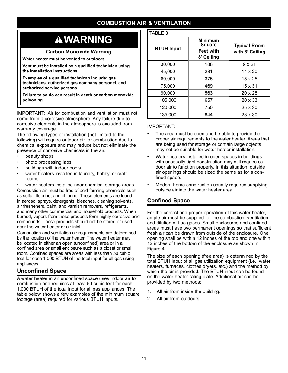 Warning | State Series 301 User Manual | Page 11 / 40