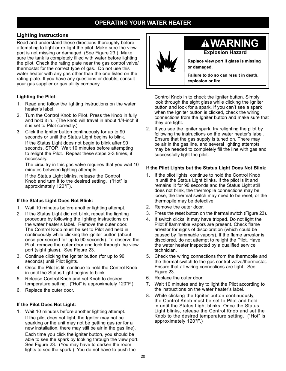 Warning | State Series 301 User Manual | Page 20 / 40