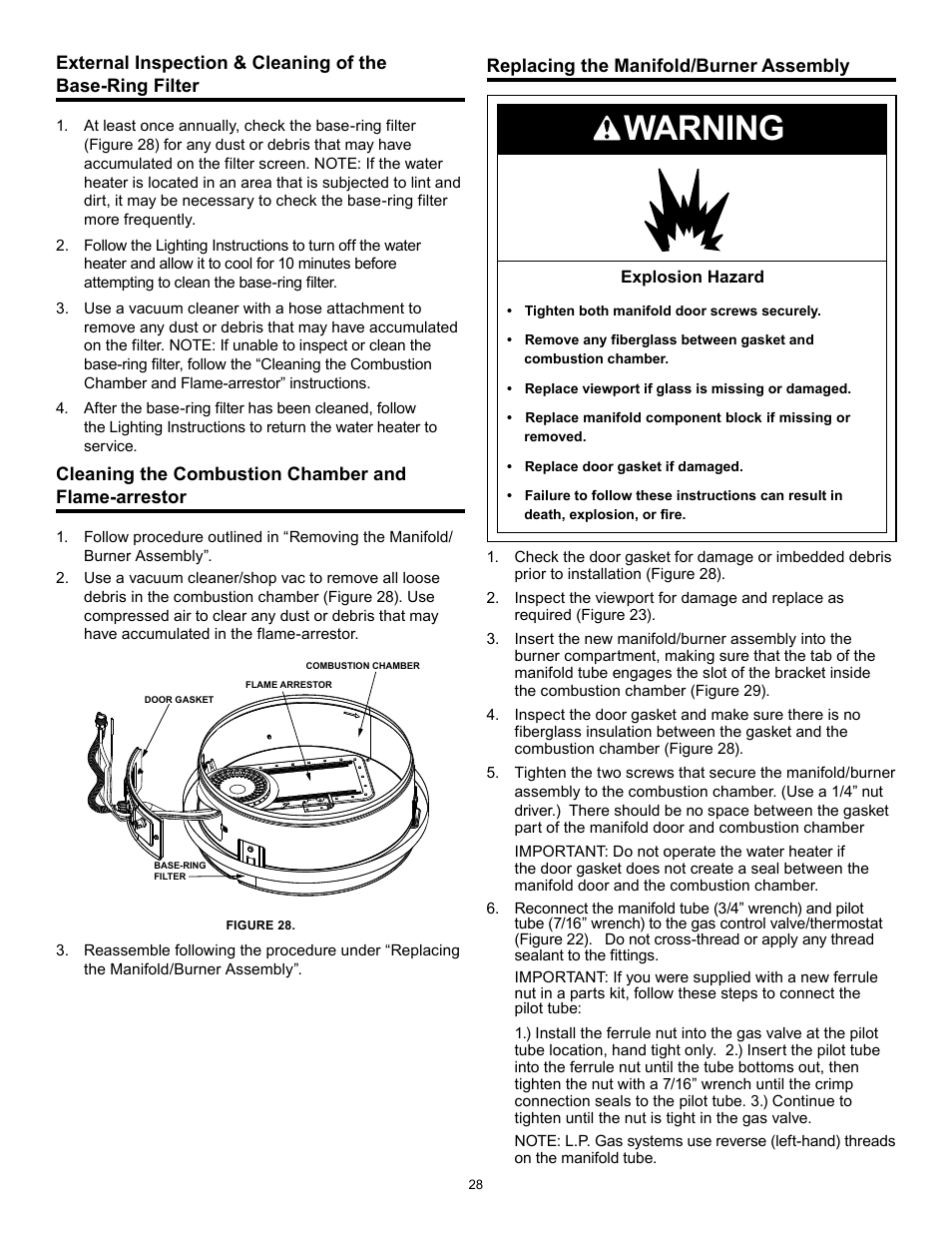 Warning | State Series 301 User Manual | Page 28 / 40