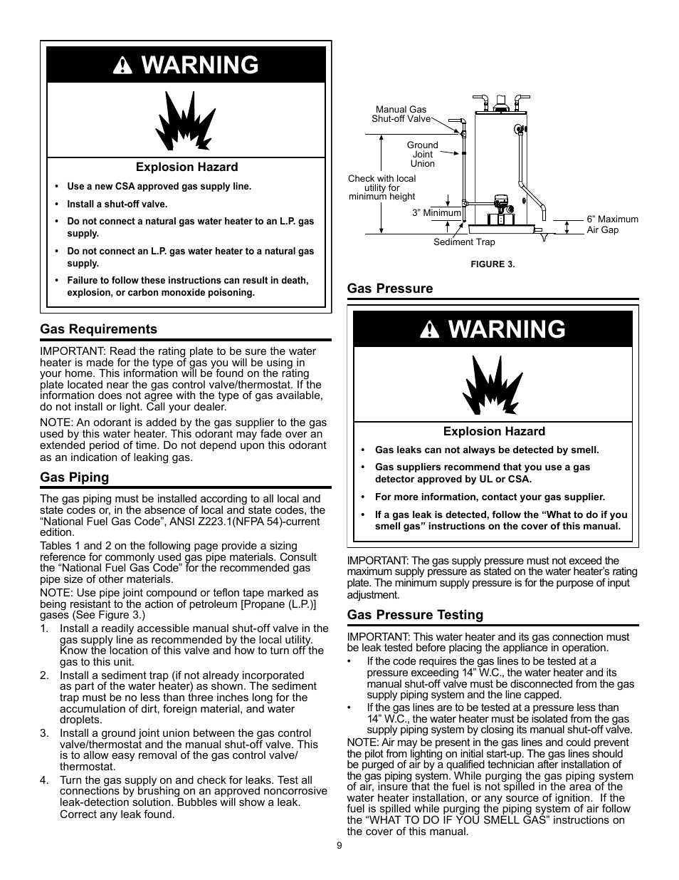 Warning | State Series 301 User Manual | Page 9 / 40