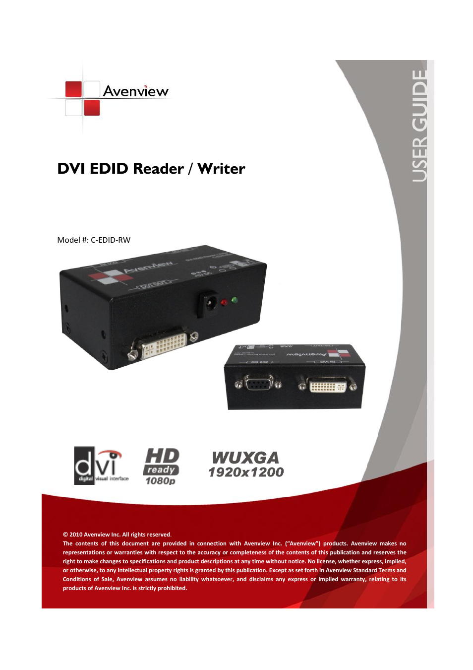 Avenview EDID Reader / Writer C-EDID-RW User Manual | 12 pages
