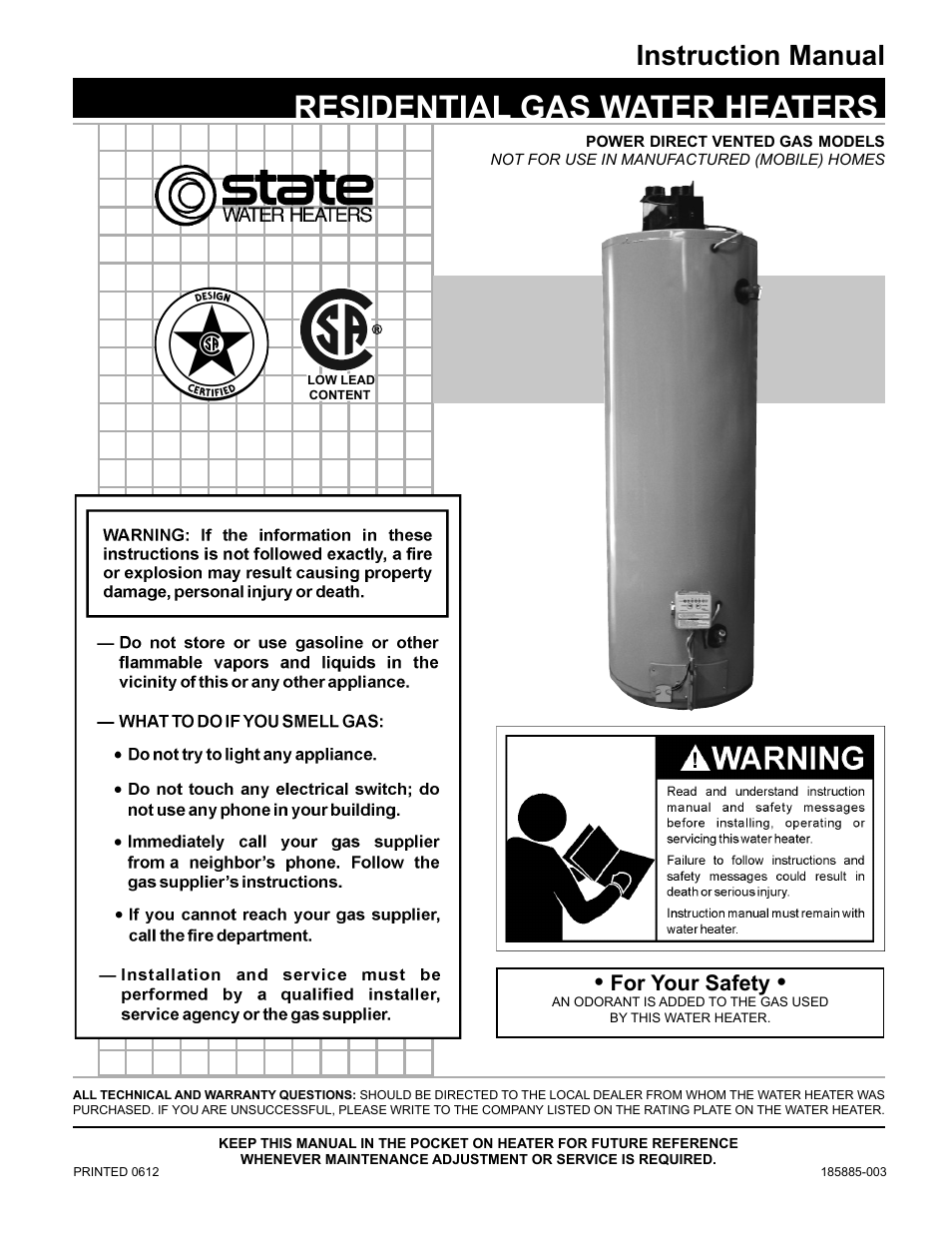 State GS6 75 YRPDT User Manual | 36 pages