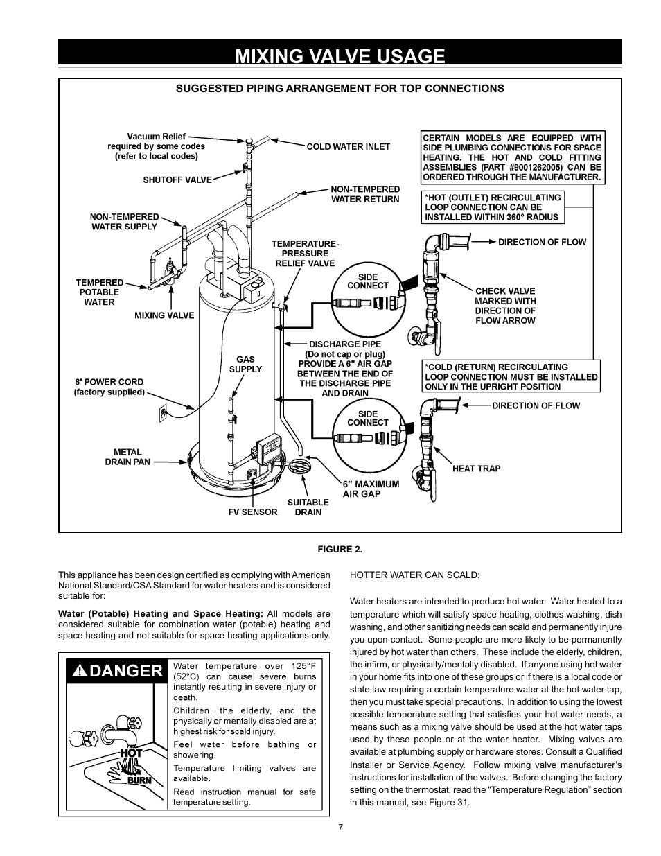 Mixing valve usage | State GS6 75 YRPDT User Manual | Page 7 / 36