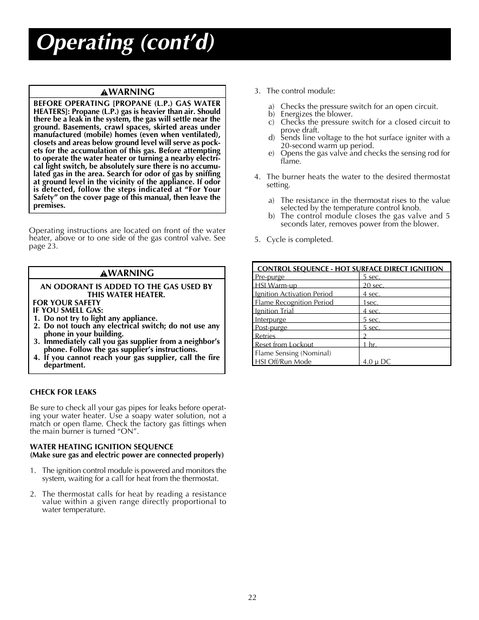 Operating (cont’d) | State PR6 75 XRPDT User Manual | Page 22 / 36