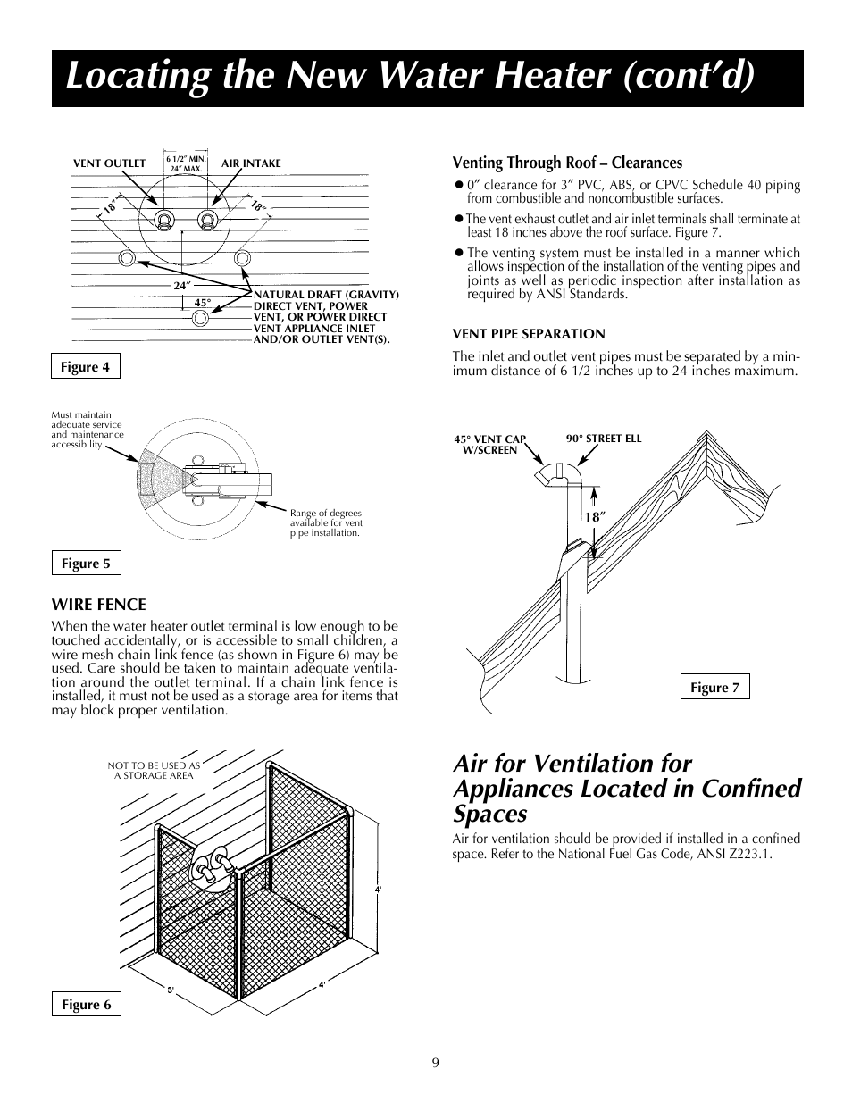 Locating the new water heater (cont’d) | State PR6 75 XRPDT User Manual | Page 9 / 36