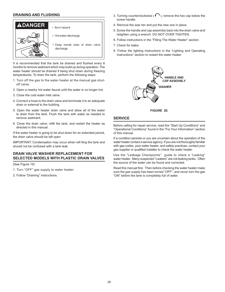 Draining and flushing, Service, Drain valves | State GS6 75 YRVIT User Manual | Page 28 / 36