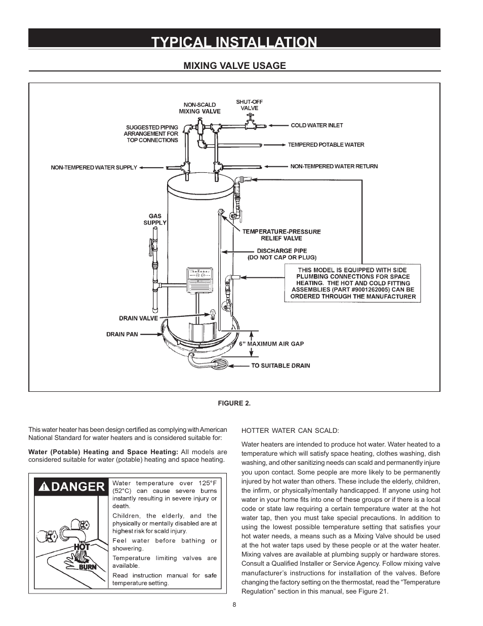 Typical installation, Mixing valve usage | State GS6 75 YRVIT User Manual | Page 8 / 36