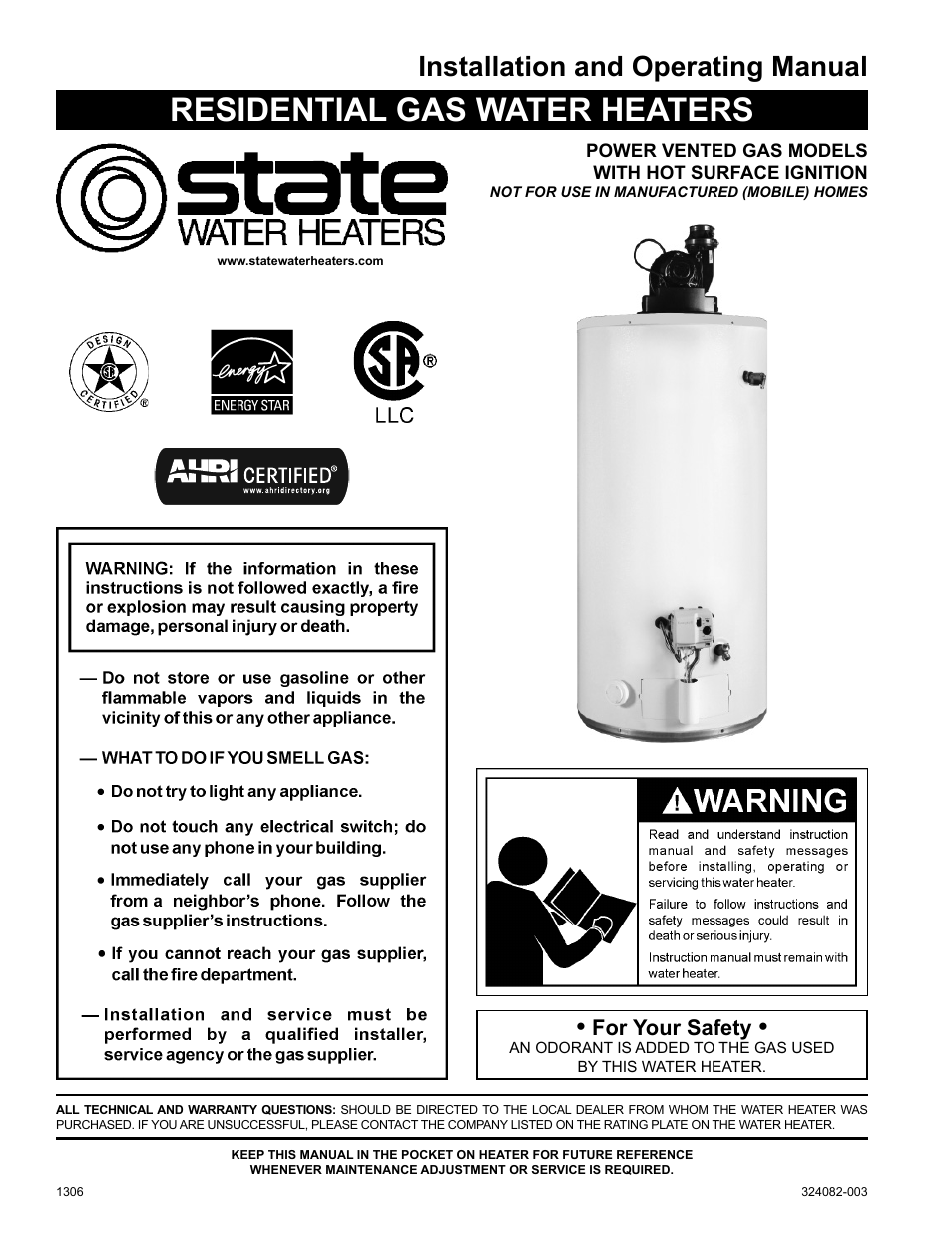 State GS6 75 YRVHTL User Manual | 60 pages