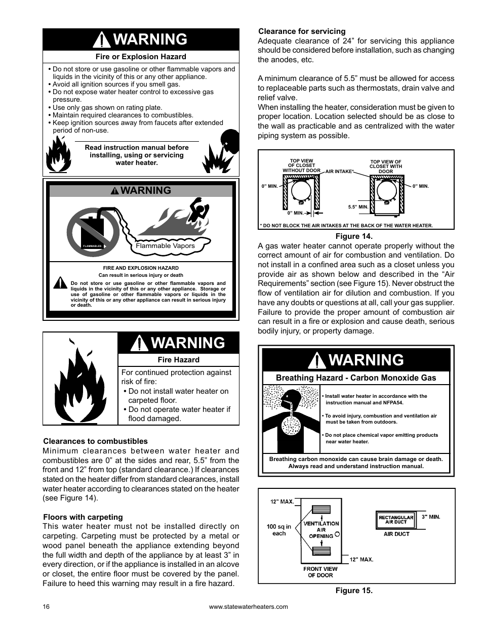 Warning | State GS6 75 YRVHTL User Manual | Page 16 / 60