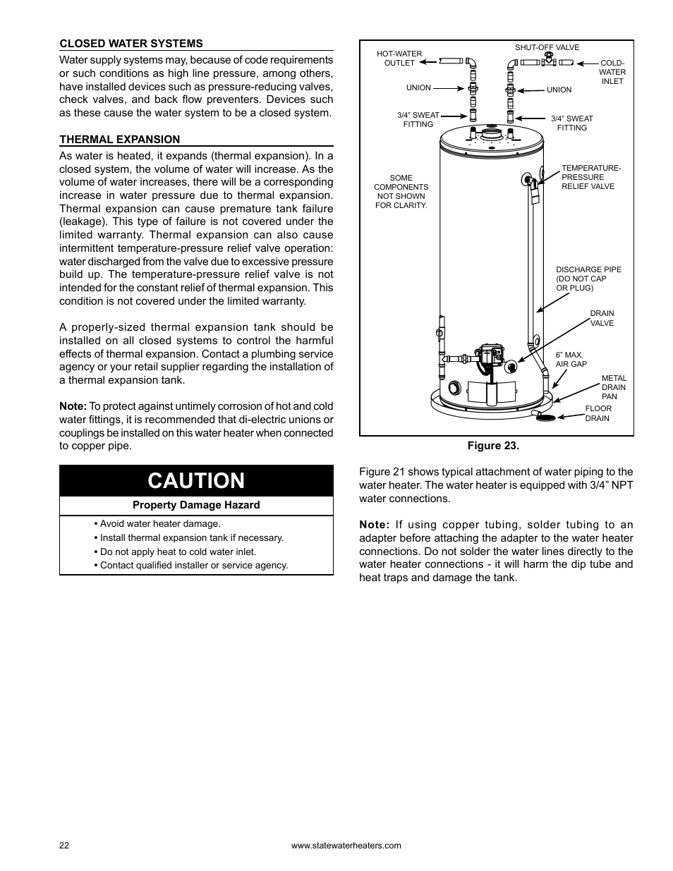 Caution | State GS6 75 YRVHTL User Manual | Page 22 / 60