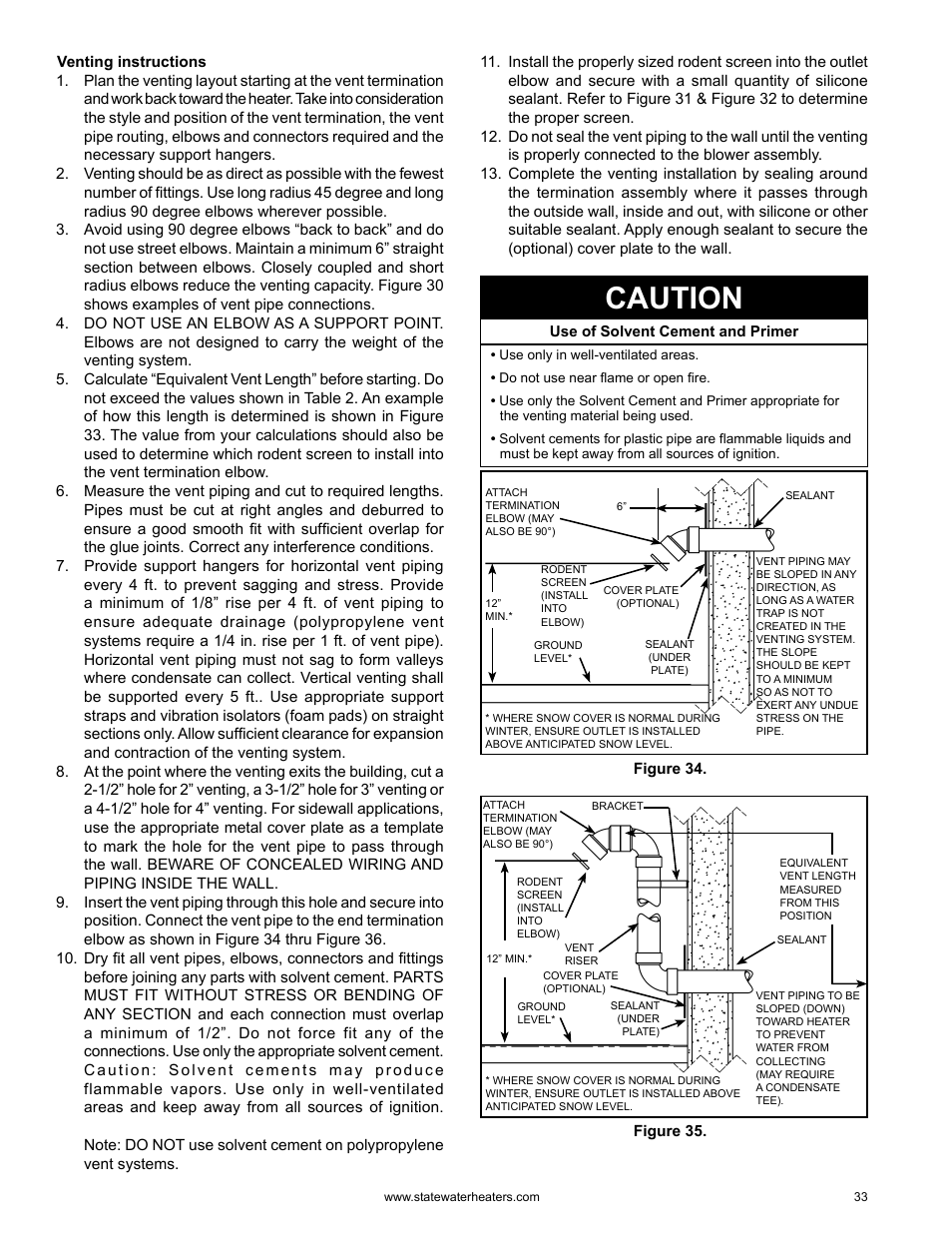 Caution | State GS6 75 YRVHTL User Manual | Page 33 / 60