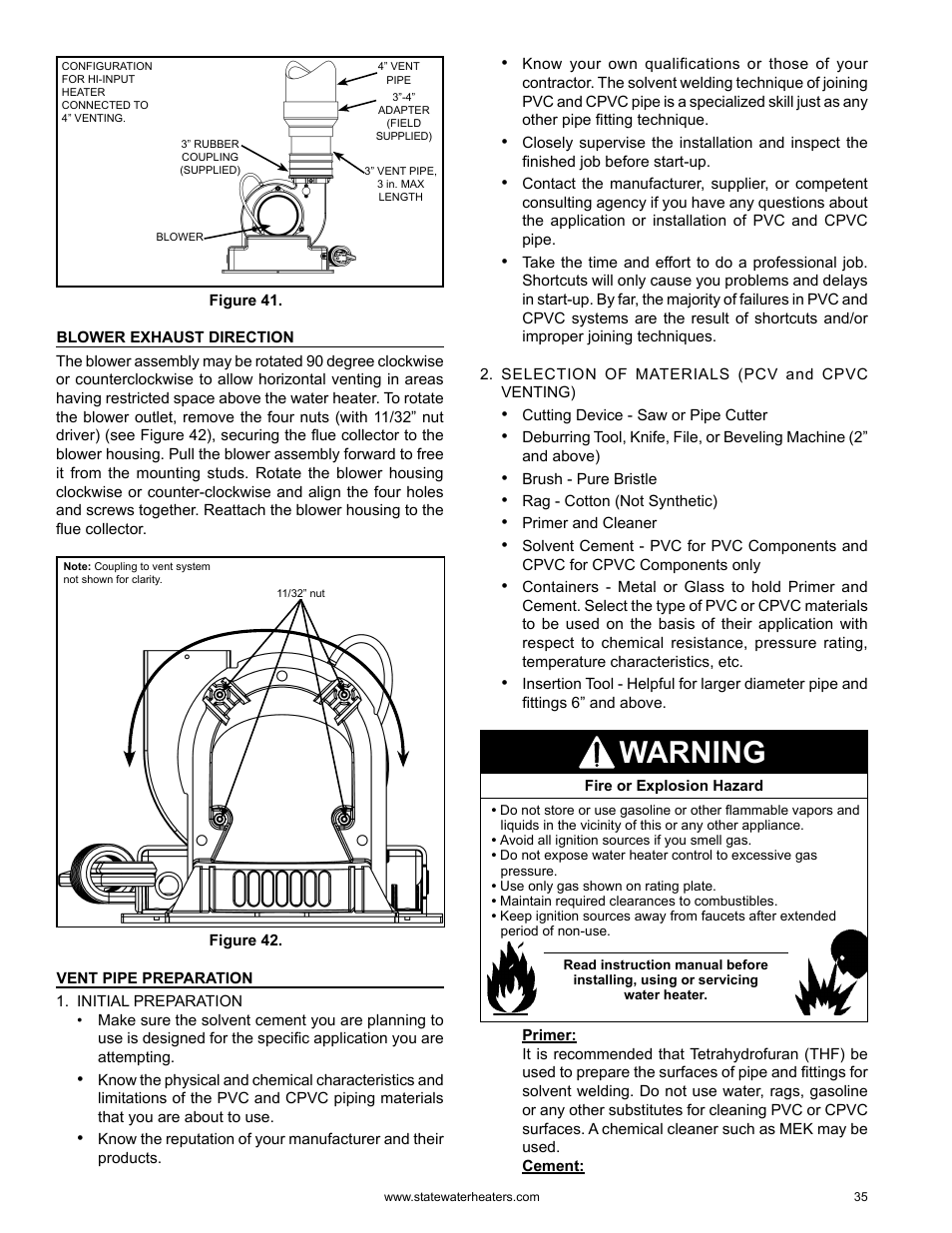 Warning | State GS6 75 YRVHTL User Manual | Page 35 / 60