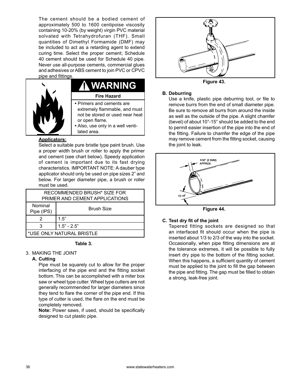 Warning | State GS6 75 YRVHTL User Manual | Page 36 / 60