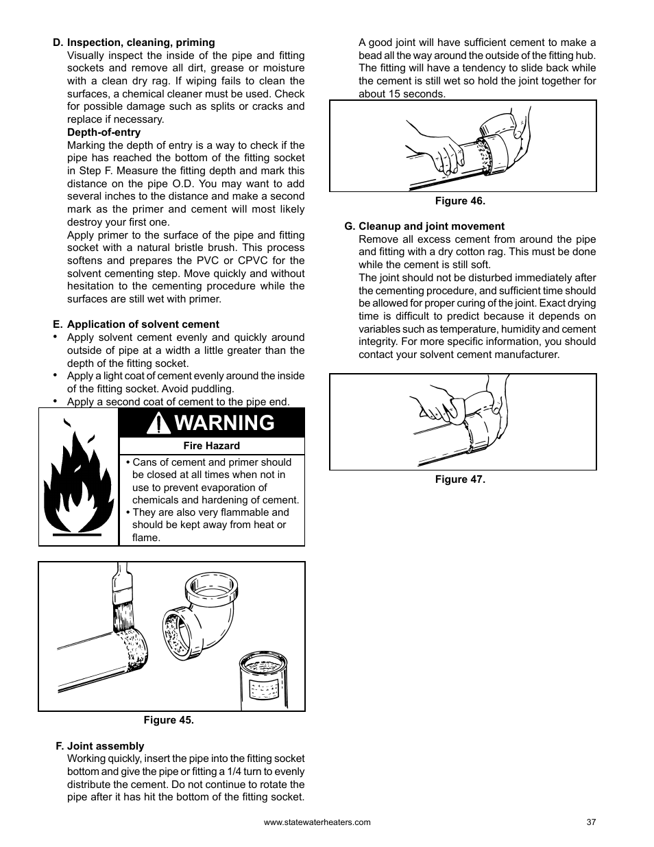 Warning | State GS6 75 YRVHTL User Manual | Page 37 / 60