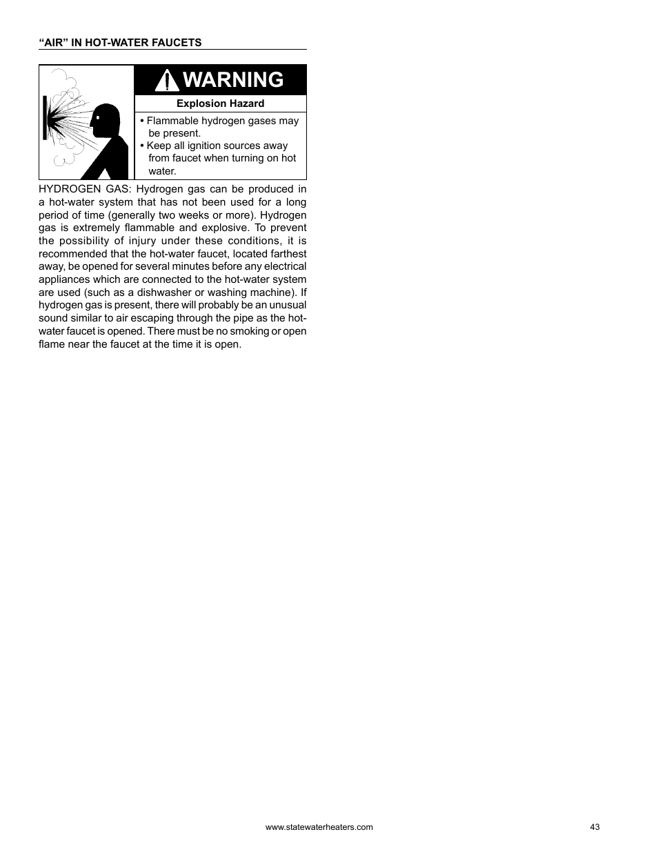 Warning | State GS6 75 YRVHTL User Manual | Page 43 / 60