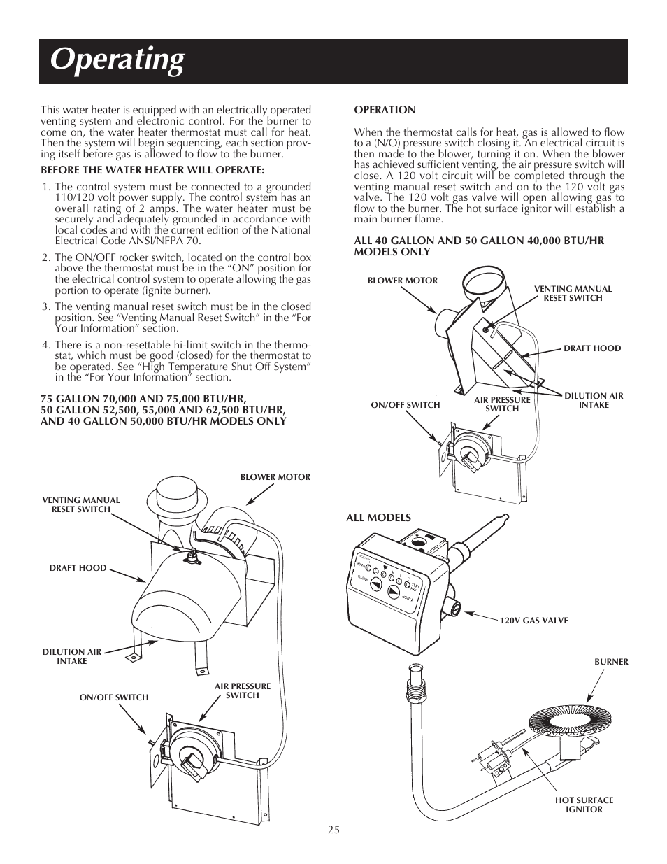 Operating | State PR6 75 XRVIT User Manual | Page 25 / 40