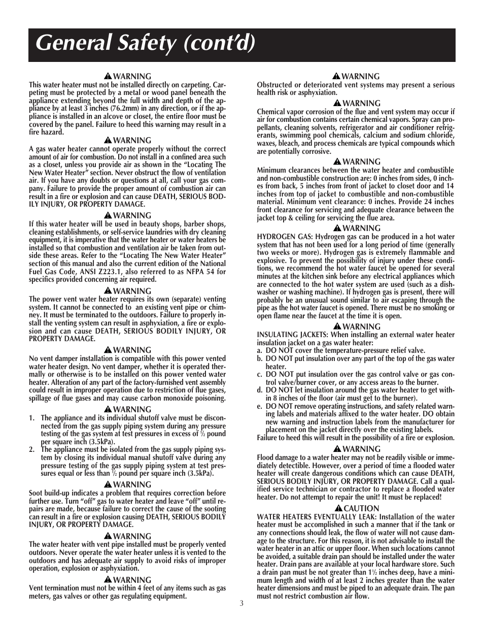 General safety (cont’d) | State PR6 75 XRVIT User Manual | Page 3 / 40
