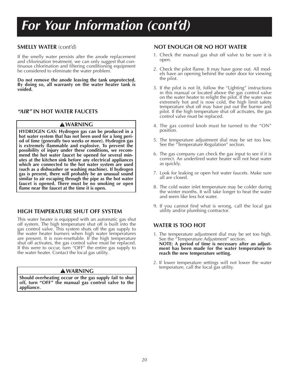 For your information (cont’d) | State PRG 40 NOMT User Manual | Page 20 / 24