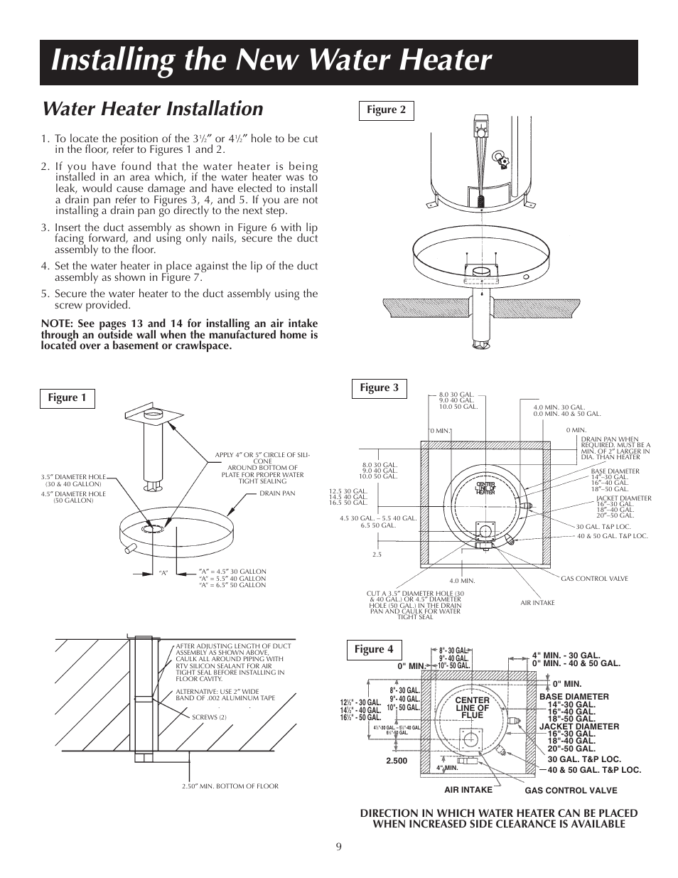 Installing the new water heater, Water heater installation | State PR6 40 NHDST2 User Manual | Page 9 / 32