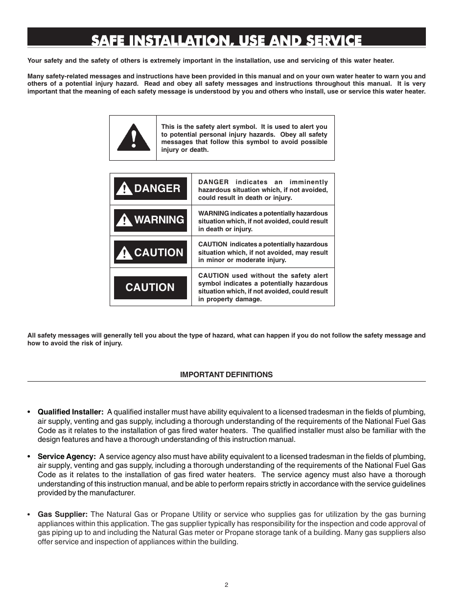 Safe inst | State PR6 50 NHDST2 User Manual | Page 2 / 28