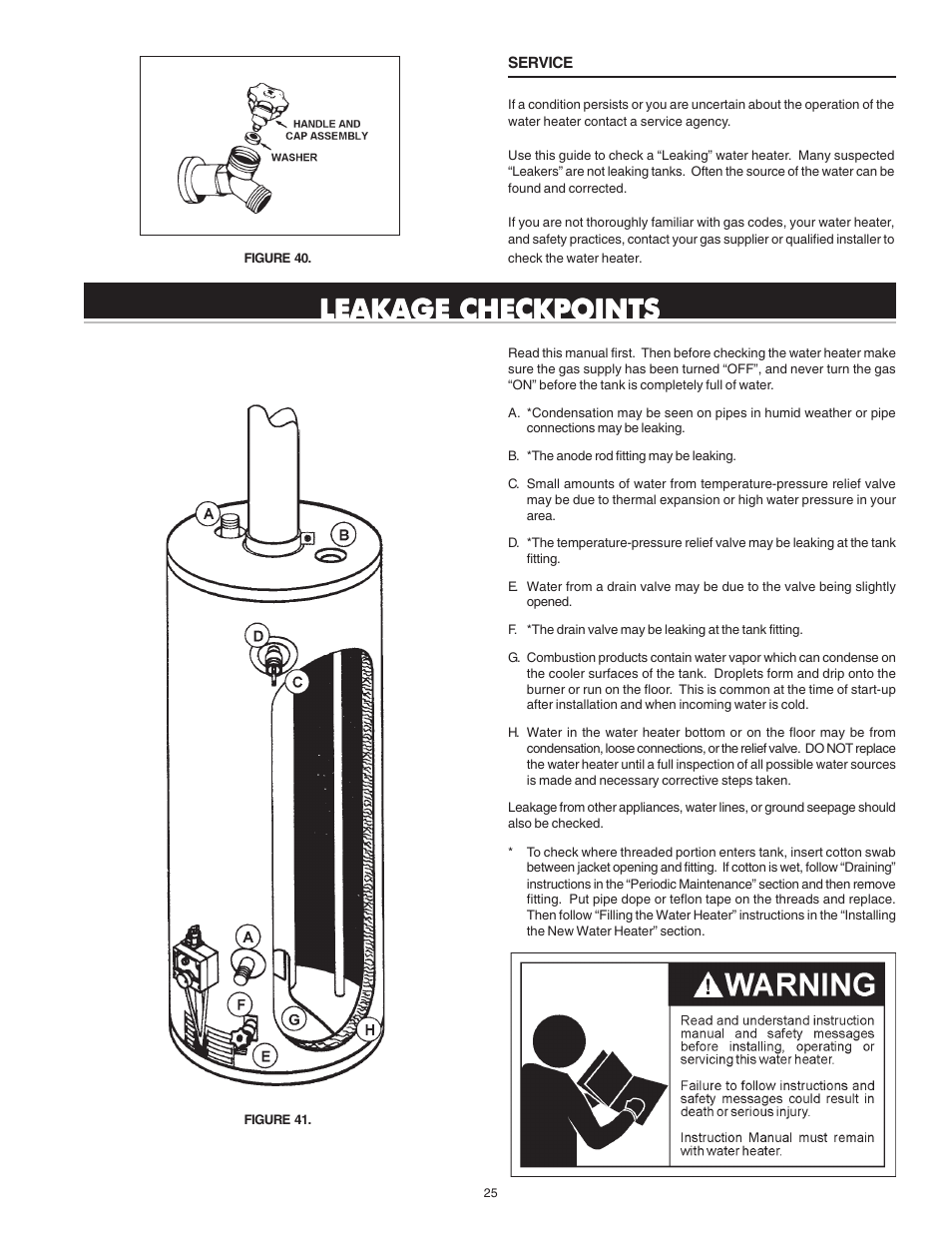 Leakage checkpoints | State PR6 50 NHDST2 User Manual | Page 25 / 28