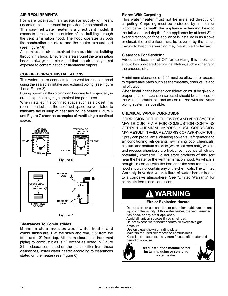 Warning | State GS6 75 YRDS L User Manual | Page 12 / 48