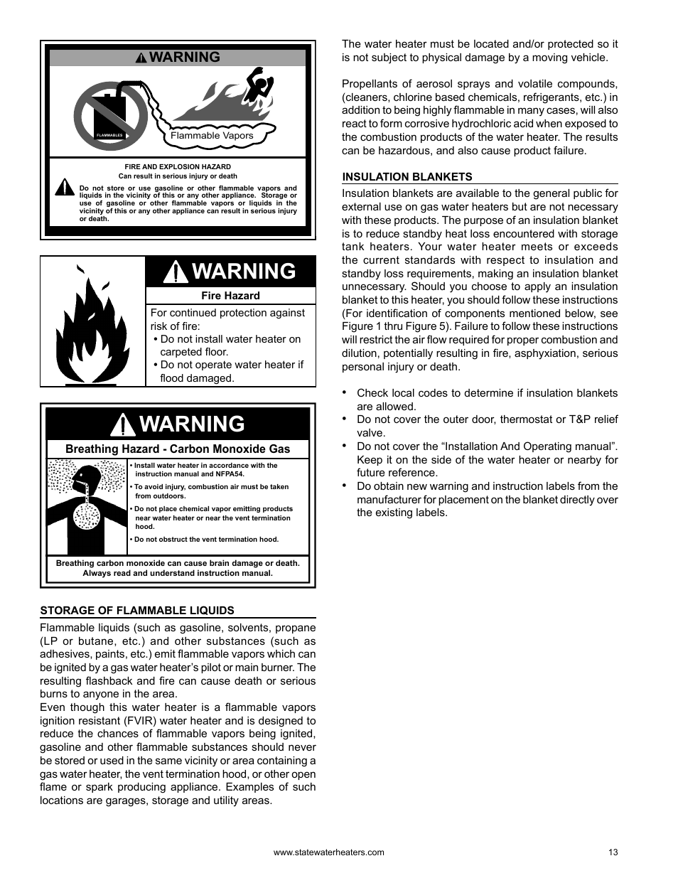 Warning | State GS6 75 YRDS L User Manual | Page 13 / 48