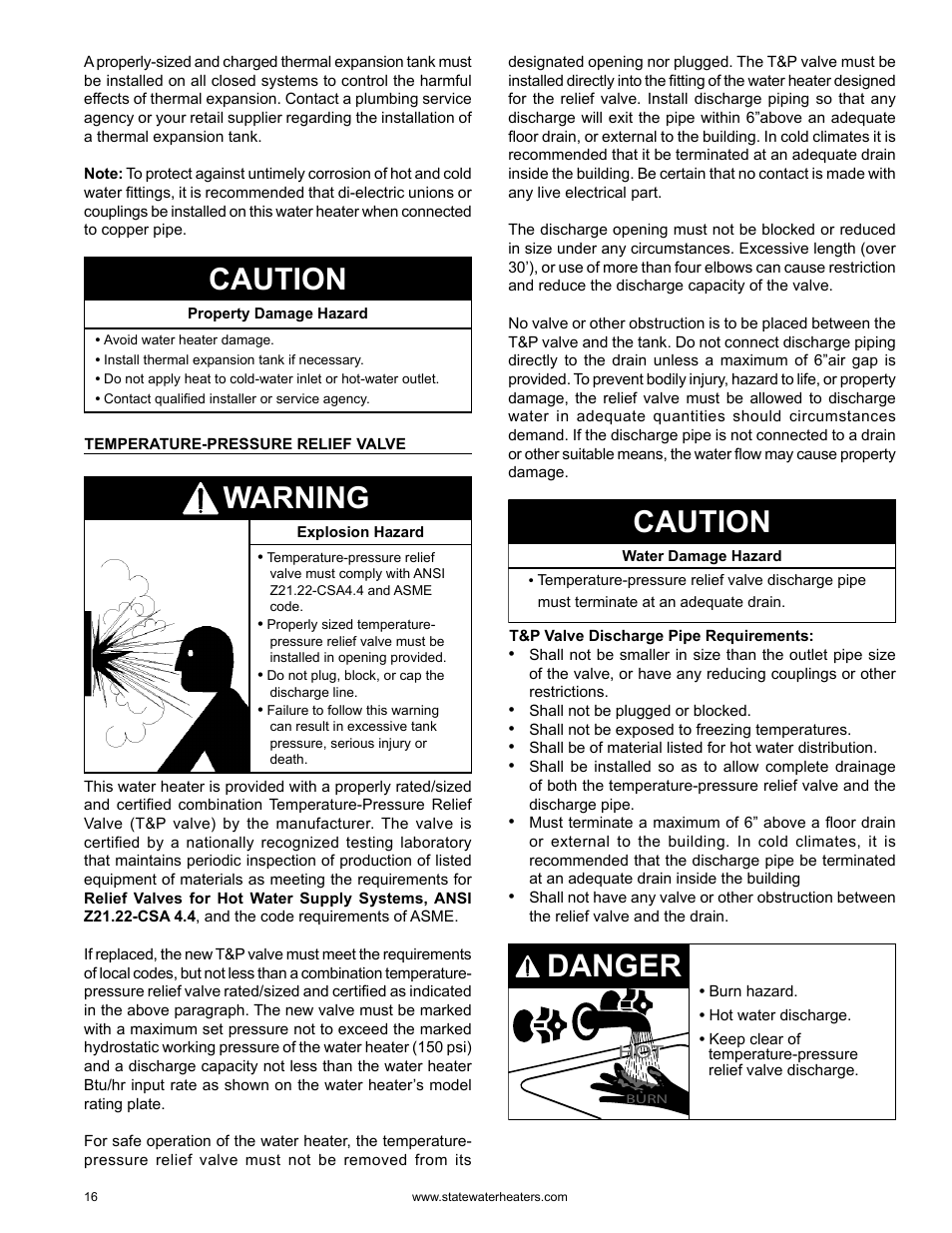 Danger, Caution, Warning | State GS6 75 YRDS L User Manual | Page 16 / 48