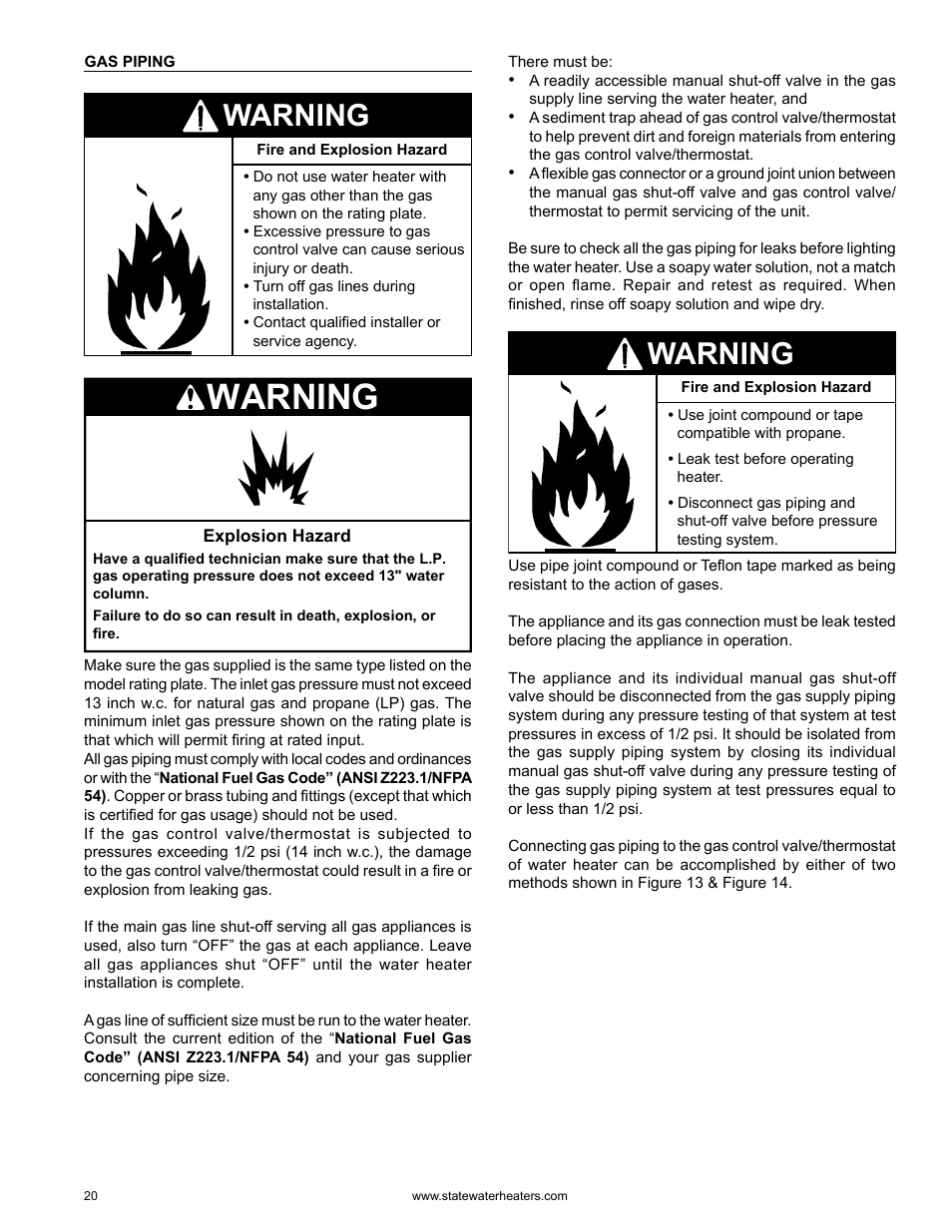 Warning | State GS6 75 YRDS L User Manual | Page 20 / 48