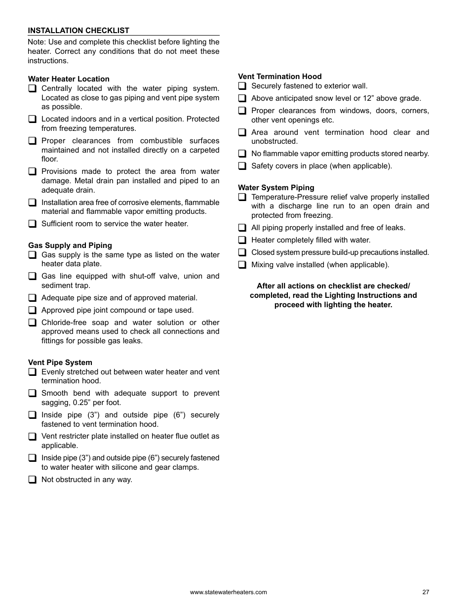 State GS6 75 YRDS L User Manual | Page 27 / 48