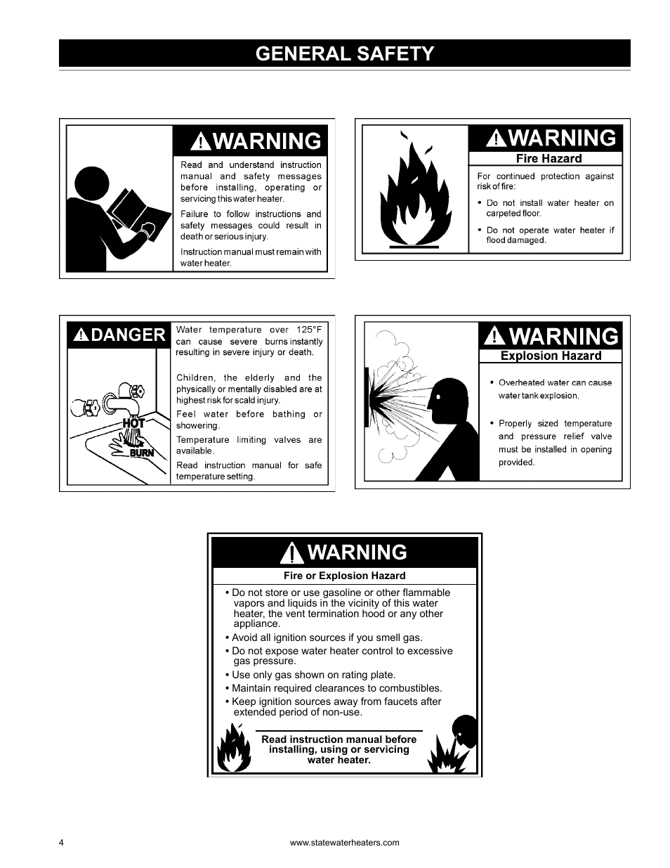 Warning, General safety | State GS6 75 YRDS L User Manual | Page 4 / 48