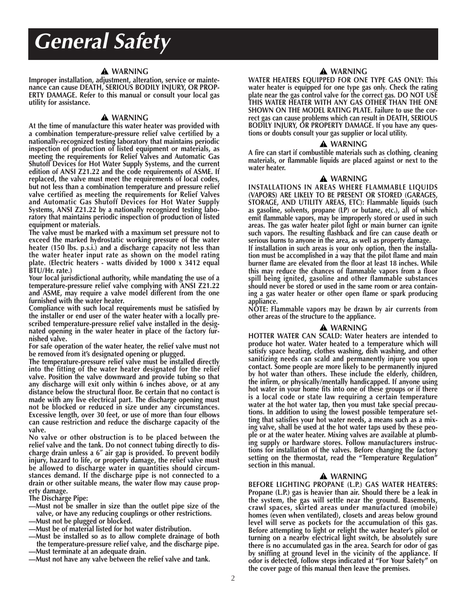 General safety | State GS6 65 XRRT User Manual | Page 2 / 24